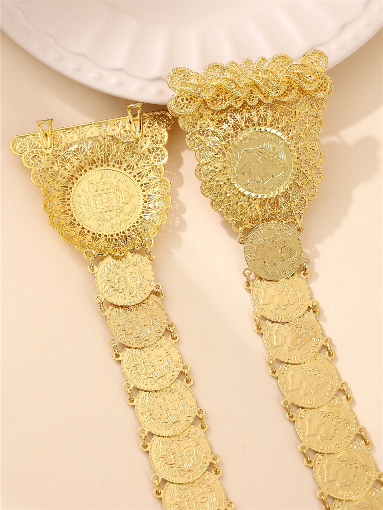 

Arab Women's Waist Chain Palace Vintage Style Kaftan Belt For Bridal Wedding Party Festival Gift