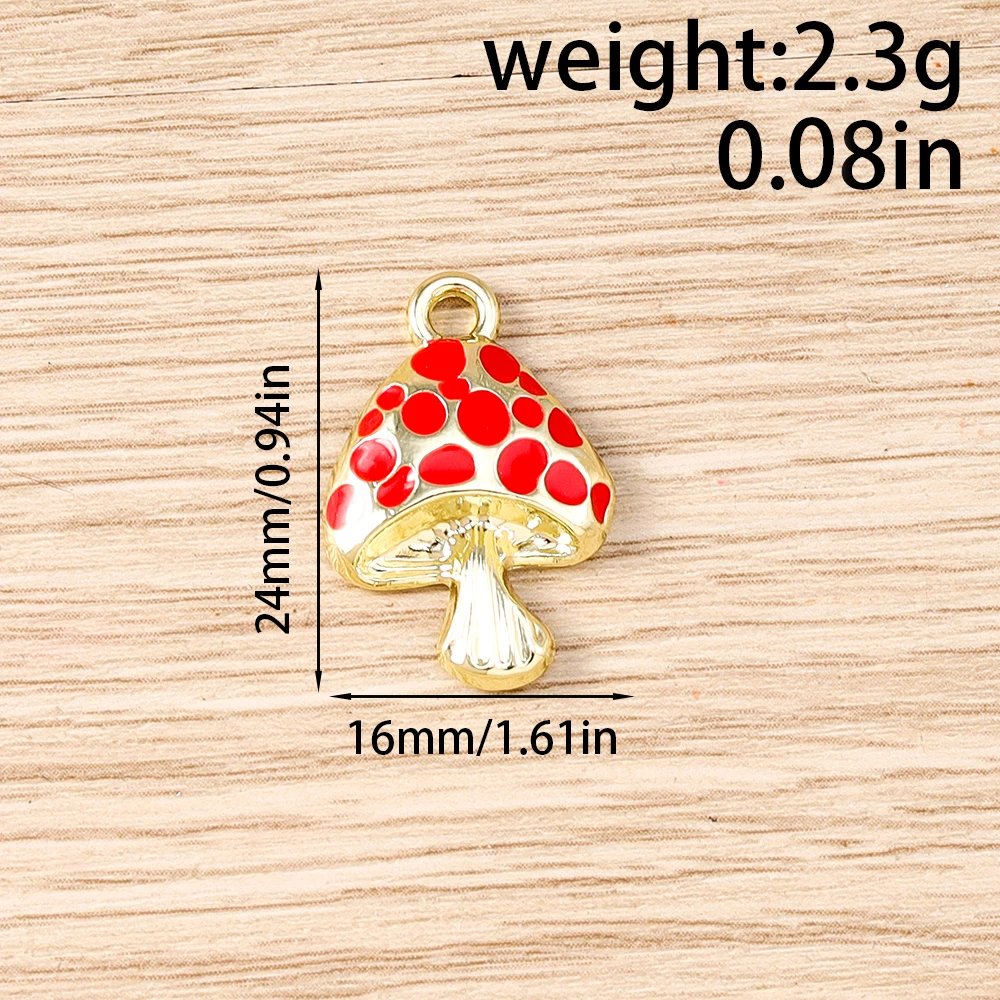 Tusember 5 Stück Emaille-Gemüse-Anhänger Pilz Karotte Aubergine Mais Paprika Charms Perlen Passend für Original-Armband DIY Schmuck – Detail 7