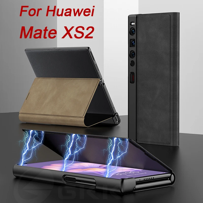 

Роскошный матовый кожаный магнитный складной чехол для Huawei Mate XS 2, противоударный защитный чехол-подставка, жесткий чехол для чехлов Huawei Mate XS2