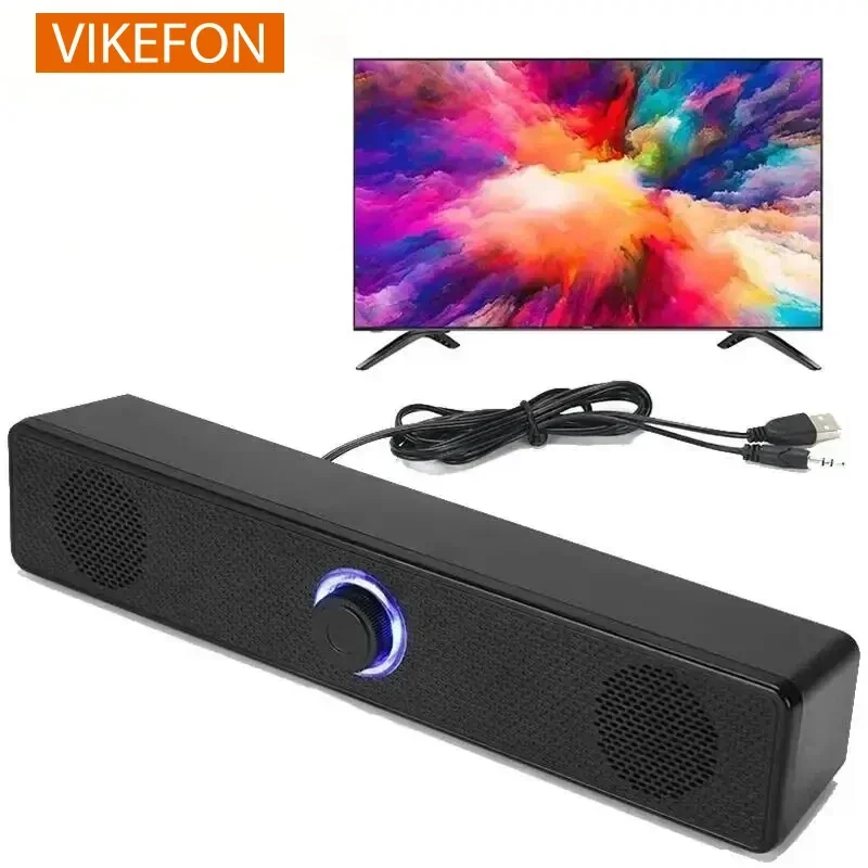 PC Soundbar ลําโพงบลูทูธแบบมีสายและไร้สาย USB Soundbar สําหรับทีวีพีซีแล็ปท็อปเกมโฮมเธียเตอร์ระบบเสียงรอบทิศทาง