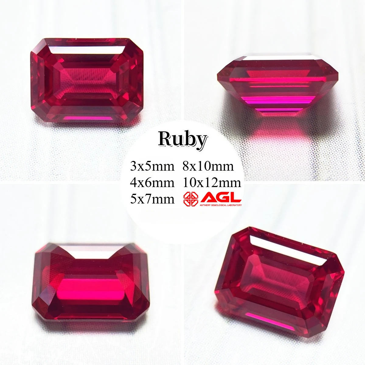 

Искусственно выращенный рубин для изготовления ювелирных изделий, чистота VVS1, изумрудная огранка, цвет рубеллита, свободный камень для DIY-украшений, с возможностью выбора, с отчетом AGL