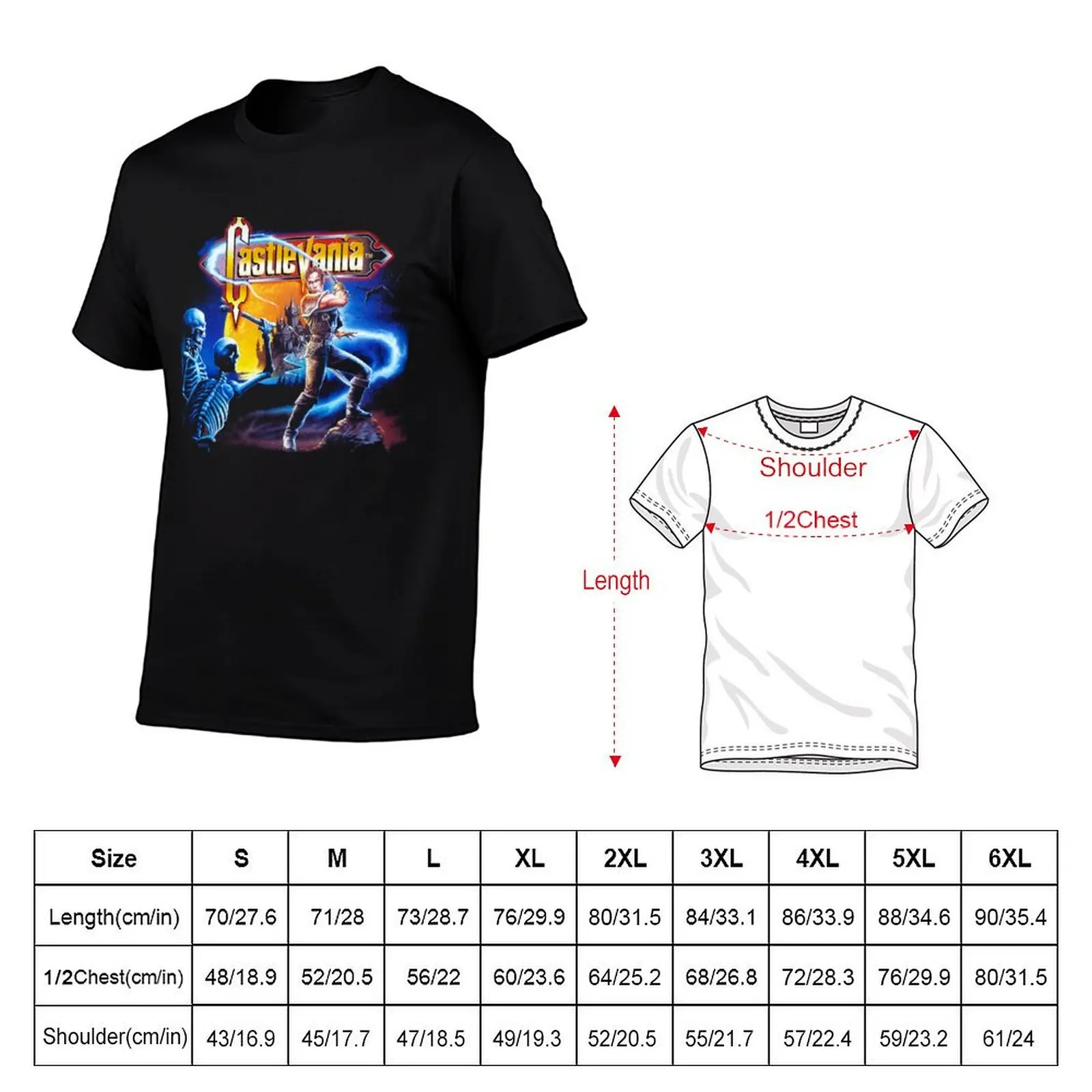 man Castlevania graphic t plain for black package shirt t-shirt tshirt anime man 64 cotton T-Shirt
