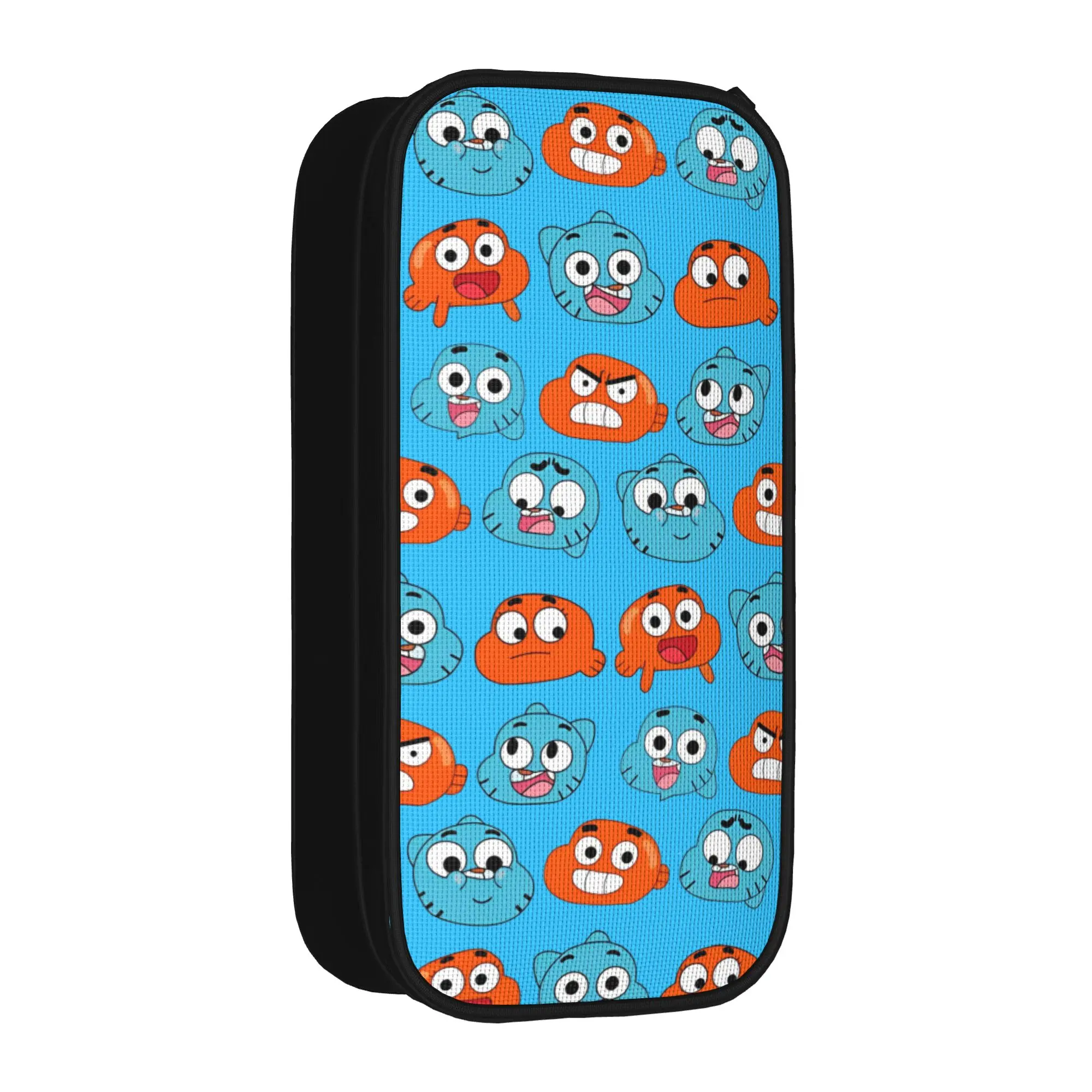 Gumballs & Darwin Faces Features  Pencil Case Lovely  Bags Student Large Storage School Supplies Cosmetic Pencilcases