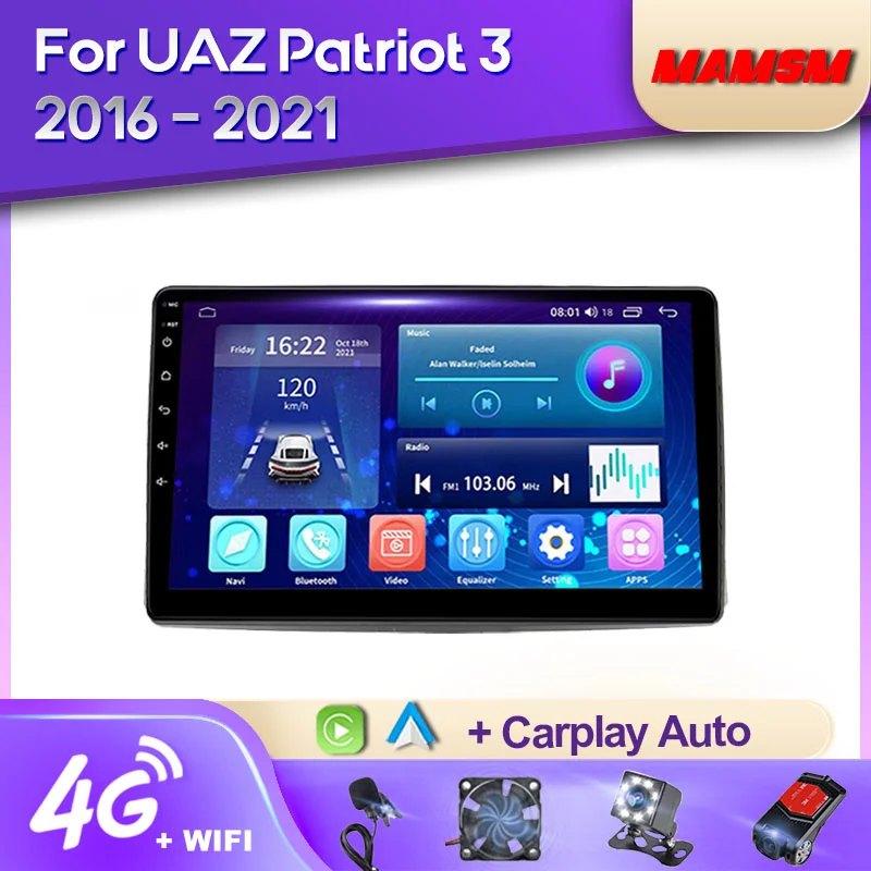 

MAMSM 2K QLED Android 12 Car Radio For UAZ Patriot 3 2016 - 2021 Multimedia Video Player Navigation Stereo GPS Carplay Autoradio