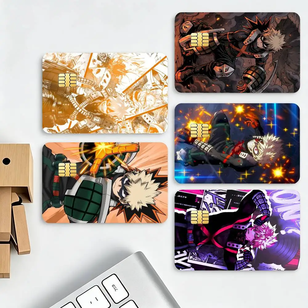 Katsuki Bakugo My Hero Academia HD Credit Card Stickers Game Card Decal Small Chip Waterproof Sticker Gift Decor