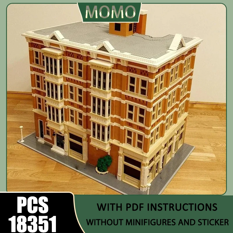 

Street View Model Moc Building Blocks Apartment Building Model Technology Brick DIY Assembly Construction Toy Holiday Set Gifts