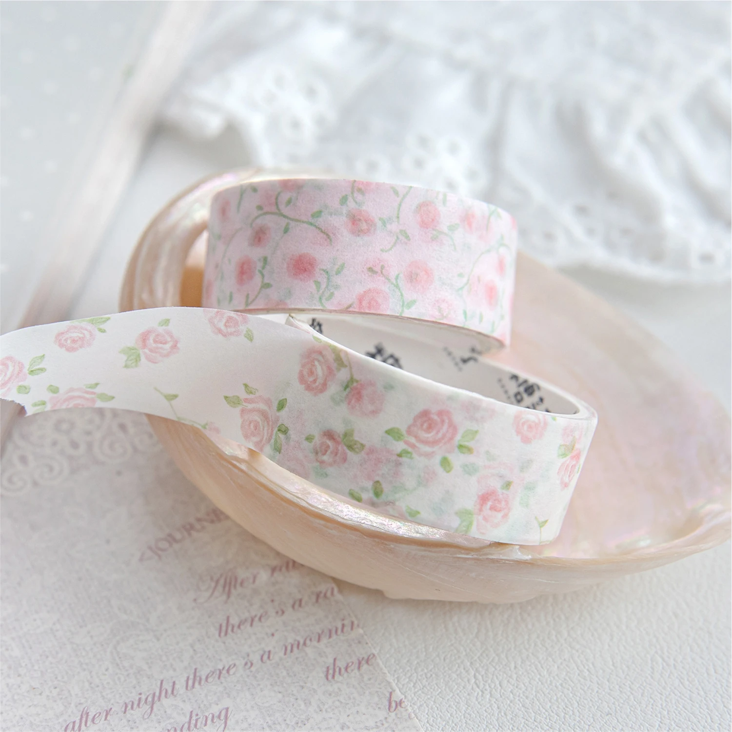 2m/roll flowers and Alice series Ins floral decoration Washi tape DIY Scrapbooking Journal Supplies Aesthetics Stationery
