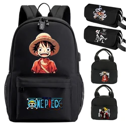 Zaino Anime One Piece per ragazzo ragazza Zaino per il ritorno a scuola Zaino per studenti Zaino antifurto impermeabile per donna Uomo Borsa per il pranzo per bambini