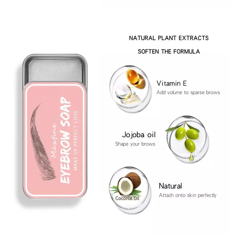 Eyebrow Soap Kit,Brows Styling Soap,Long Lasting Waterproof Smudge Proof Eyebrow Styling Pomade for Natural Brows 3D Brow Balm