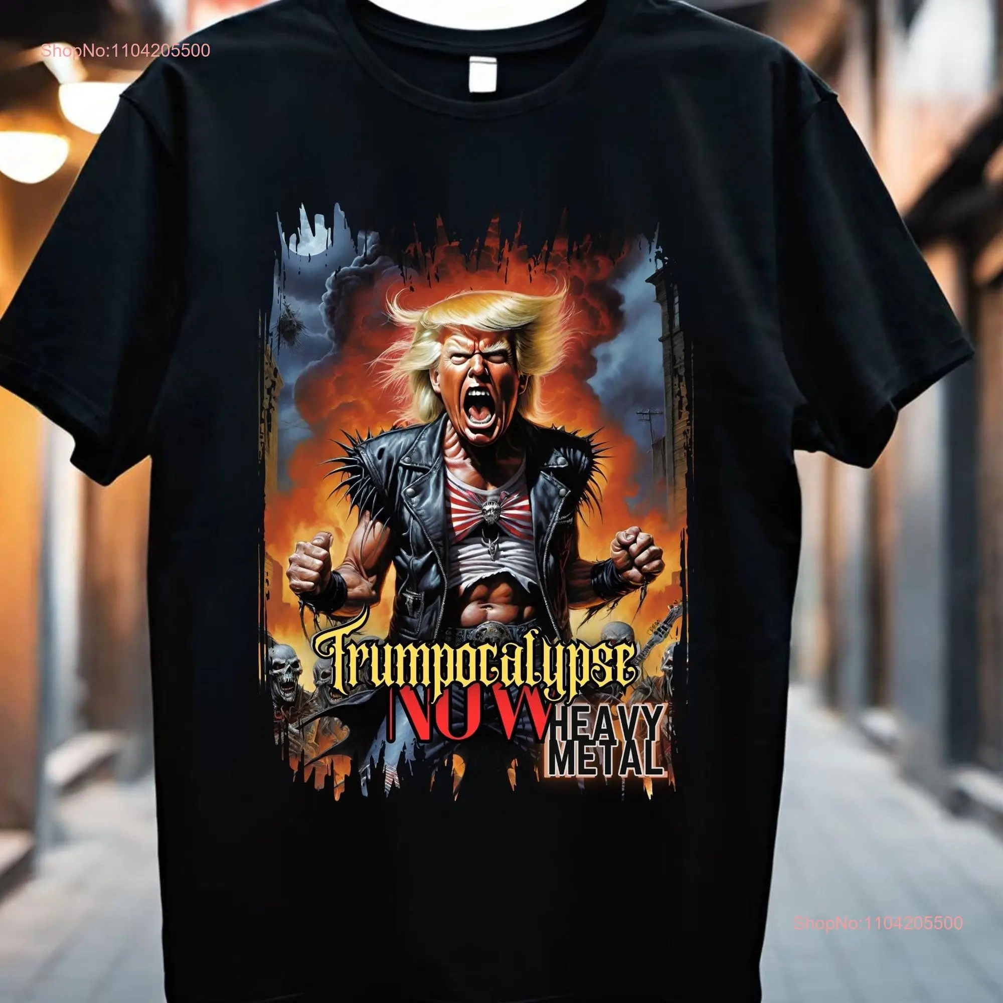 Trump Metalhead T Shirt Heavy Metal POTUS Power Presidential s Retro Art Donald Fan Soft style long or short sleeves