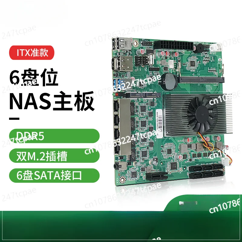 Double control N100 low power ITX main board industrial computer 6 disk 4network softrouting NAS storage server 12generationN305