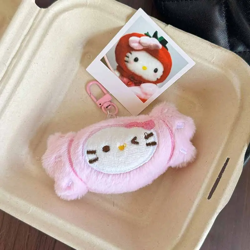 Urocze zawieszki Hello Kitty, pluszowe zabawki Kawaii Sanrio, słodkie breloczki z kreskówkowym kotem Kt, anime, prezenty urodzinowe dla uczniów, zabawki.