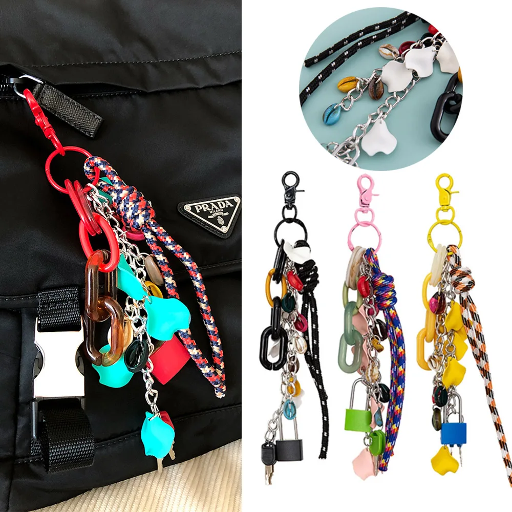 Creative LOCK Bag Chain Independent Bag Diy Acrylic Bag Charms 27cm Colored Phone Case Hanging Ornaments Bag Accessories