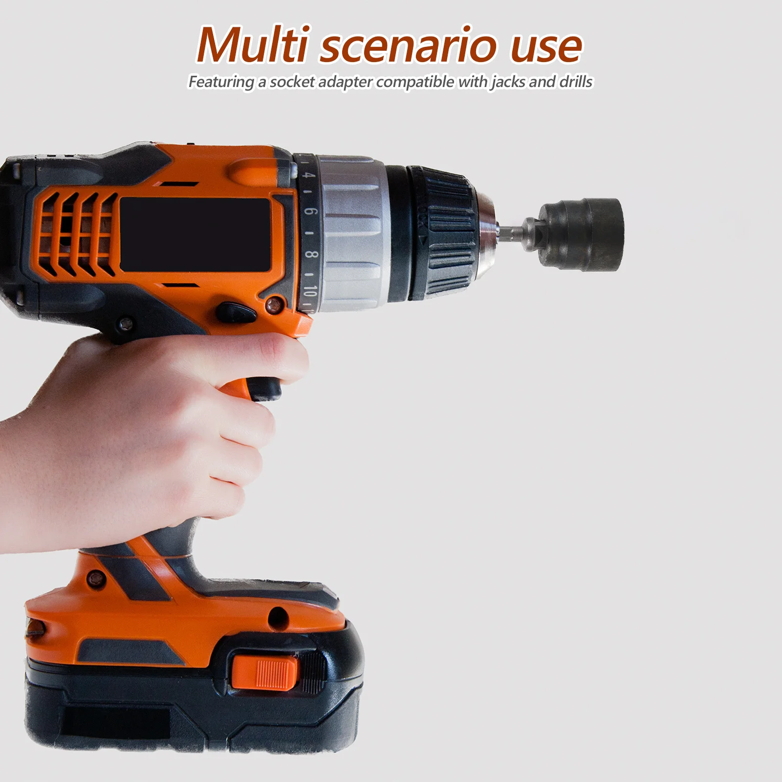 Car Tire Wrench Lug Wrench Portable Drill Adapter Jack Socket Extension Tool Storage