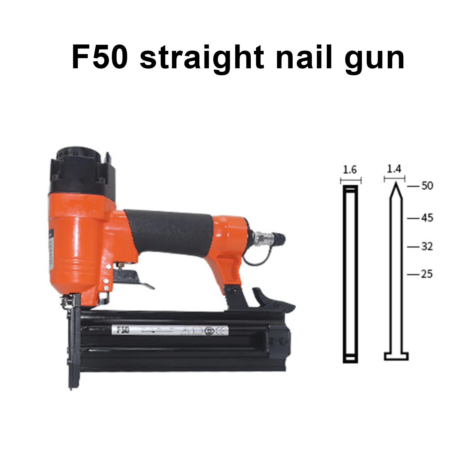 

F50 Pneumatic Nail Gun Air stapler Straight Nailer Wood Frame Stapling Stapler For Furniture Woodworking Tool