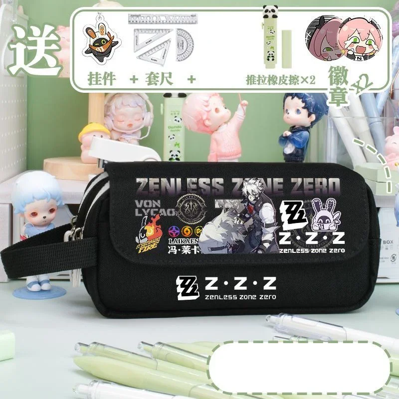

Black White,Cute,Large Capacity,Zenless Zone Zero,Anime Pencil Case Pen Bag,Kids Teens Pencilcase Girls Boys School Supplies