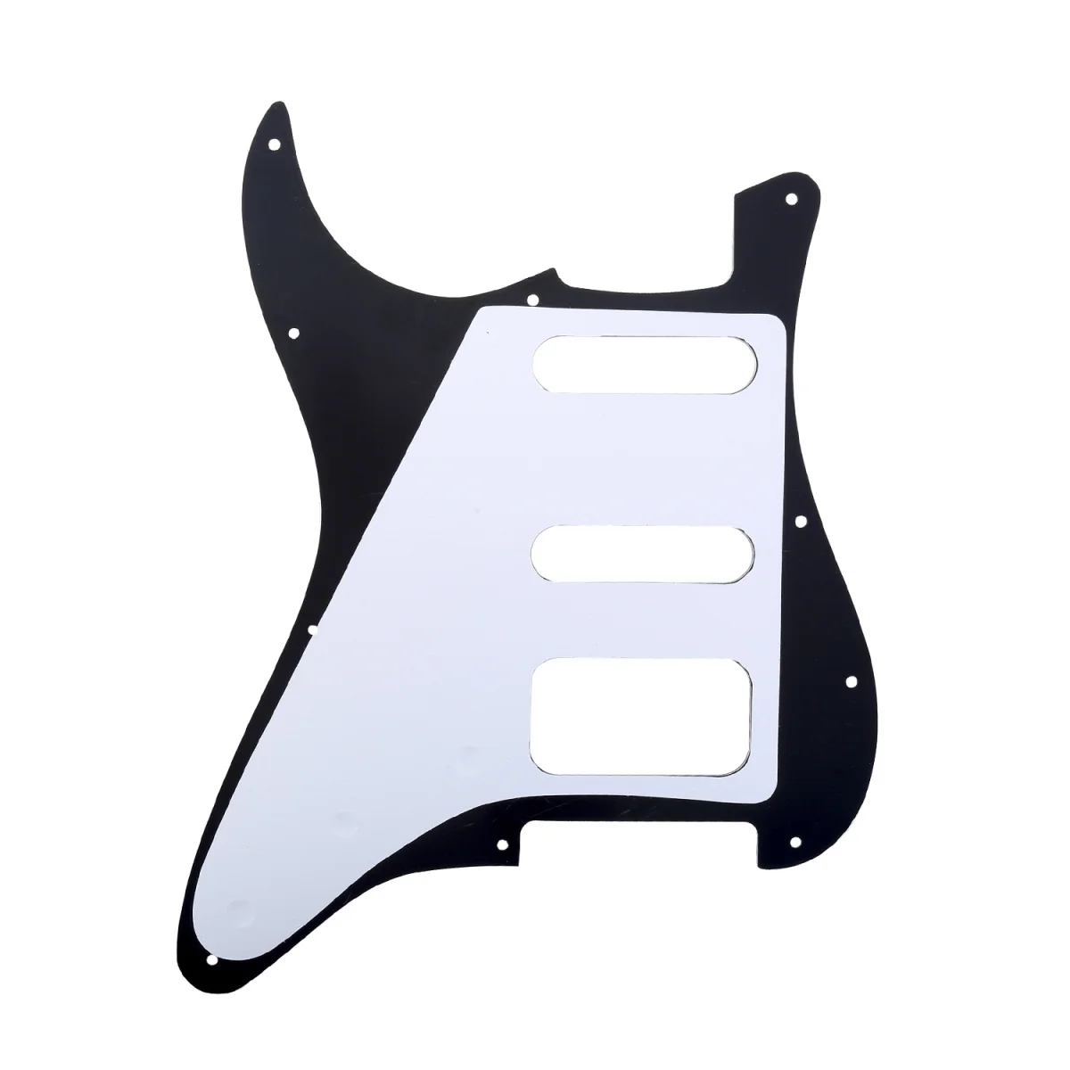 Musiclily Pro 11-Hole Round Corner HSS Guitar ST Pickguard for USA/Mexican ST 3-screw Humbucking Mounting Open Pickup