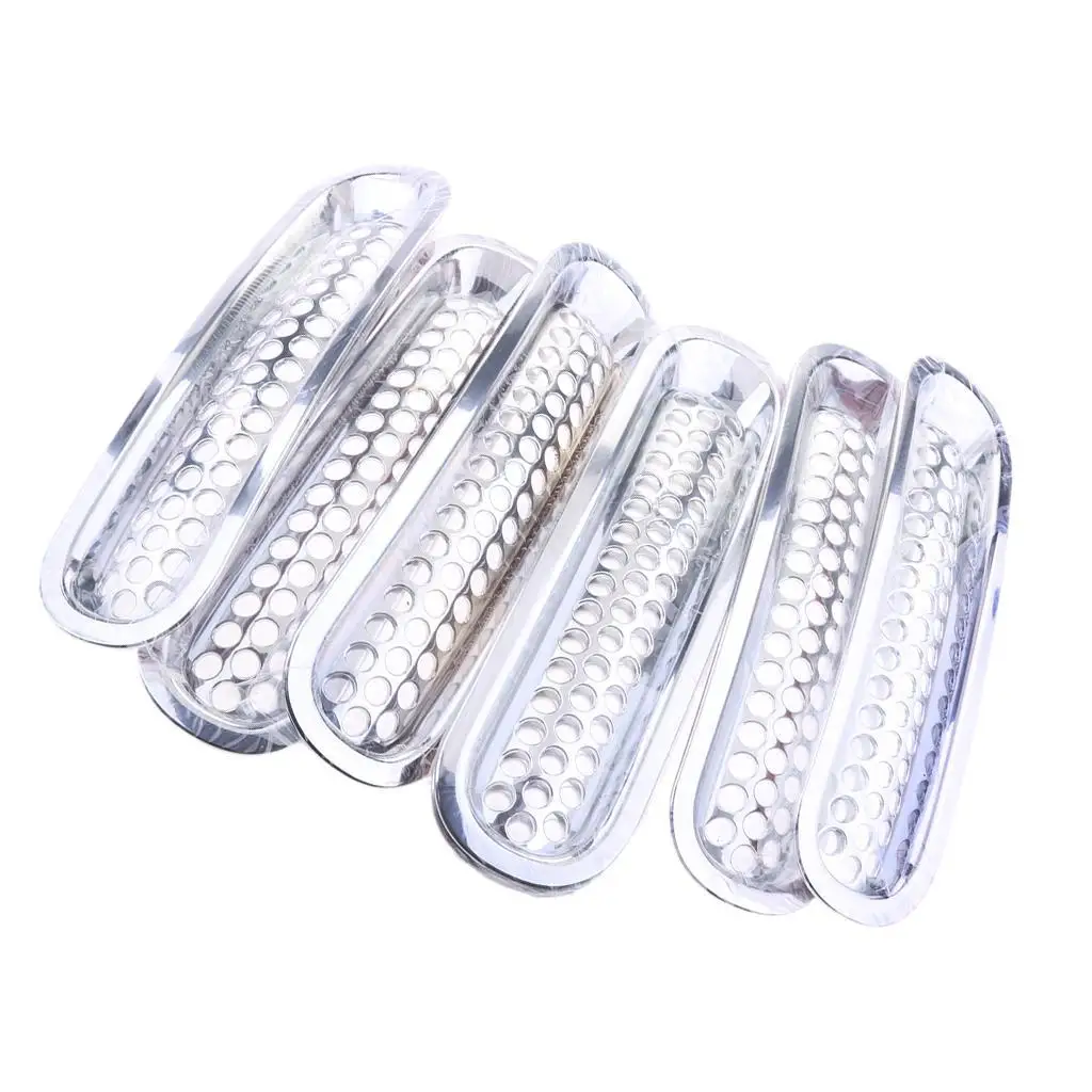7 Pieces Chrome Car Front Grille Cover Insert Mesh Grill for