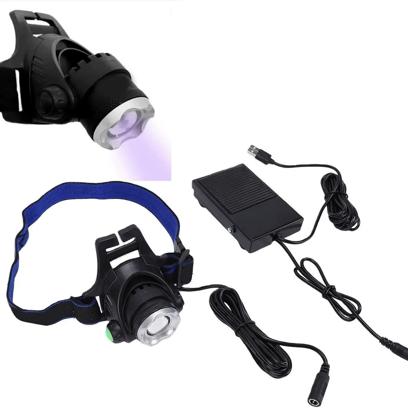 5W Head-Mounted UV Eyelash Curing Lamp Quick-Drying Glue for Eyelash Grafting Special Lamp for Nail art 1/2 bottle glue