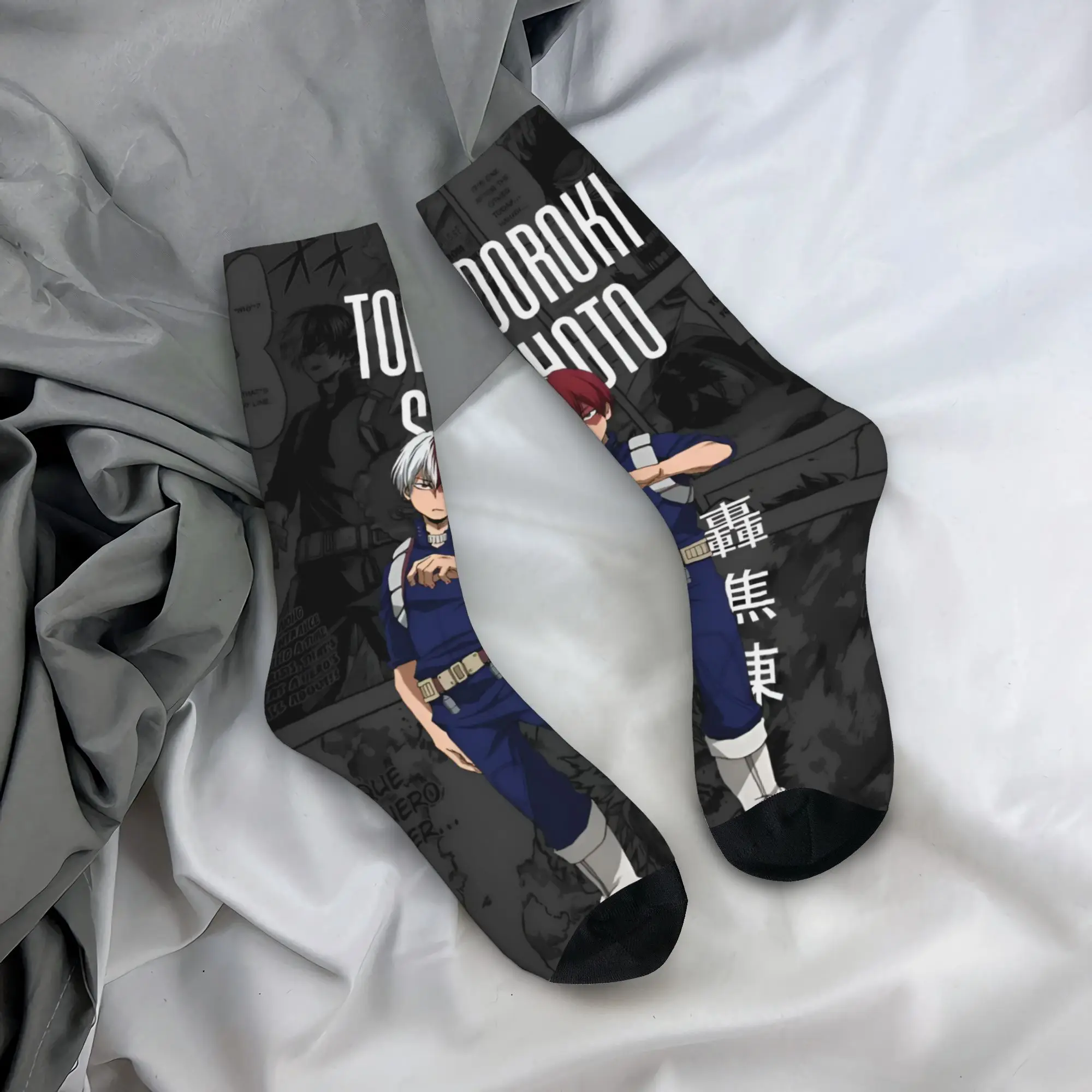 Calcetines de Harajuku My Hero Academia para mujer y hombre, cálidos, con estampado 3D de manga, Katsuki, Bakugo, Midoriya, Izuku, calcetines deportivos de fútbol.