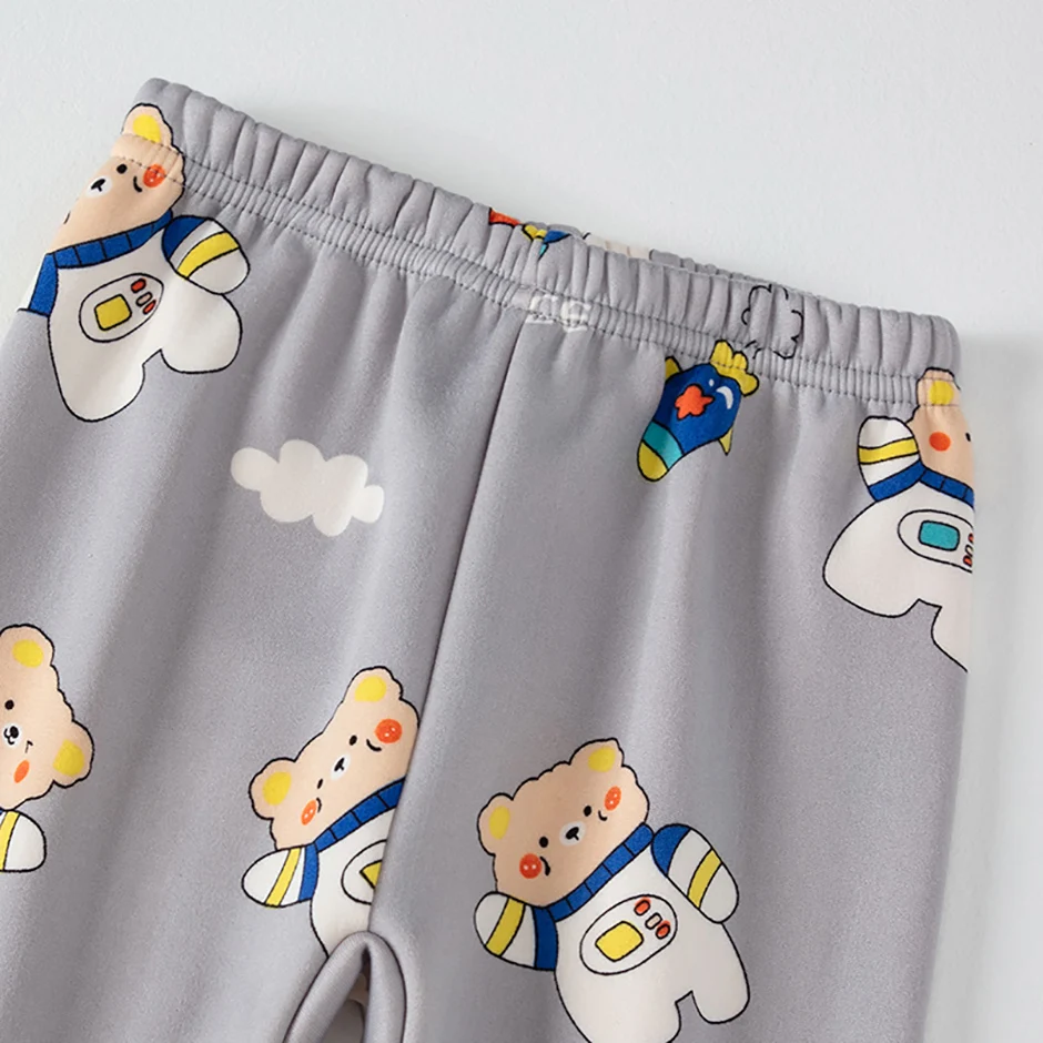 2-teiliges Herbst- und Winter-Kinder-Plüsch-dickes warmes Heim-Unterwäsche-Set für Jungen und Mädchen, lustige und niedliche Oberteile, bequeme Hosen – Detail 34