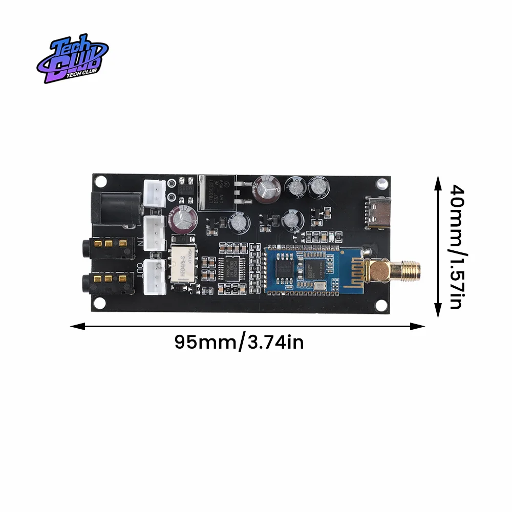 Bluetooth-compatible  5.1 Audio Sound Card Of QCC3034 DAC Module Analog Input Hard Decoding Board Card