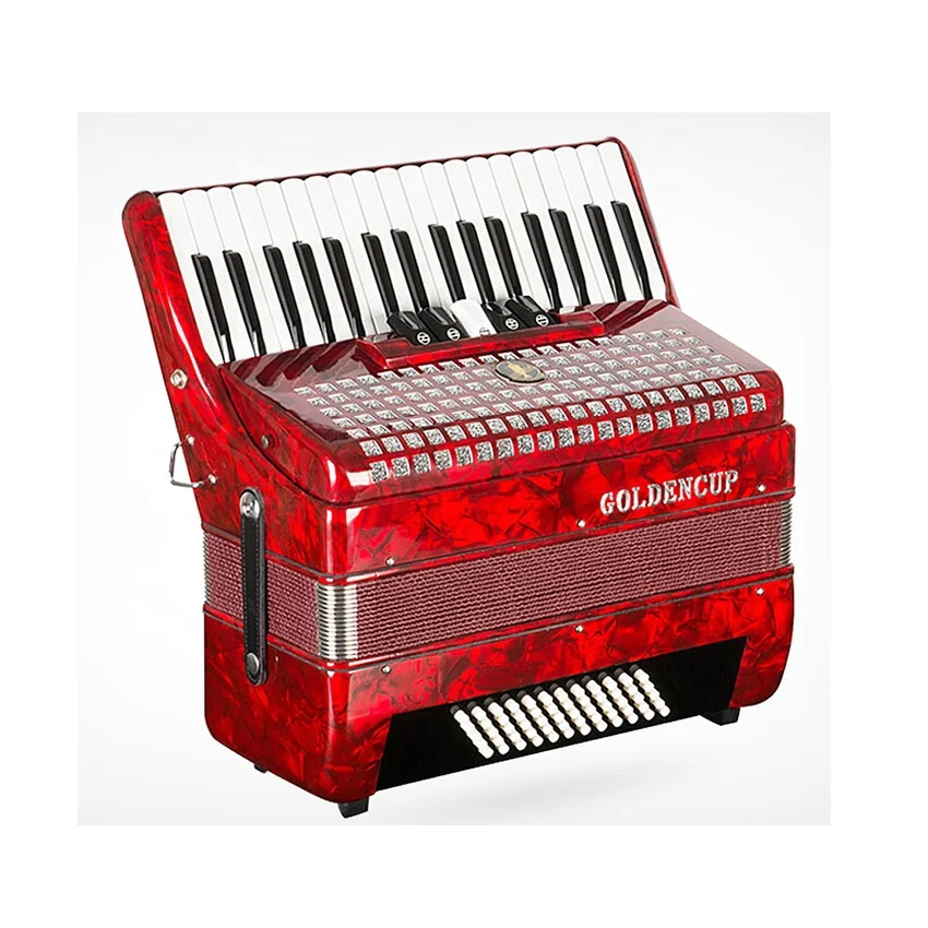 SEASOUND OEM 34 Keys 60 Bass 5 Registers Red Piano Keyboard Accordion Instrument Acordeon JP3460