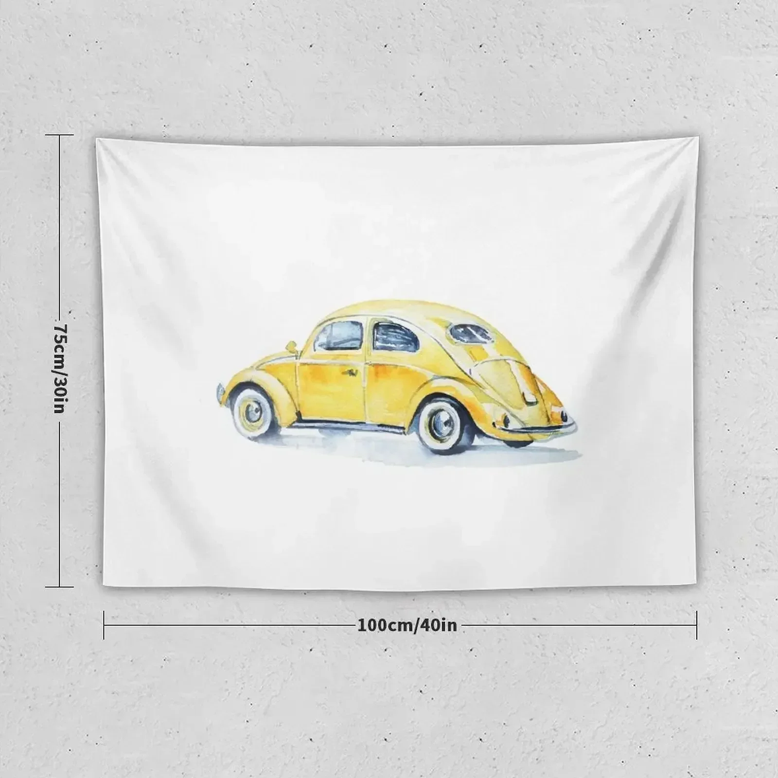 Yellow retro car Tapestry Living Room Decoration Room Ornaments Wallpaper Bedroom Room Decorator Tapestry