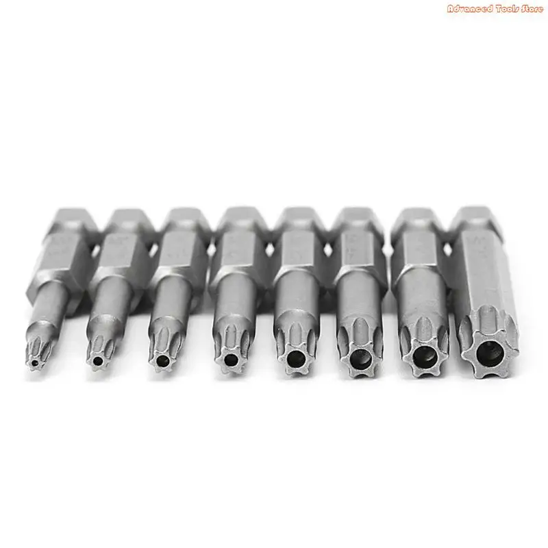 8 Pcs/Set 1/4 Inch 50mm T8-T40 Torx Electric Screwdriver Bits W91B