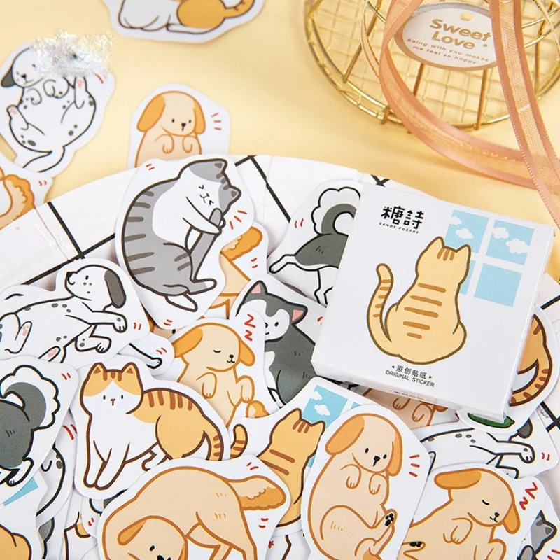 45 Sheets Per Box Small Animal Themed Stickers Handmade Stickers Diary Decoration Student Gift Stationery Stickers