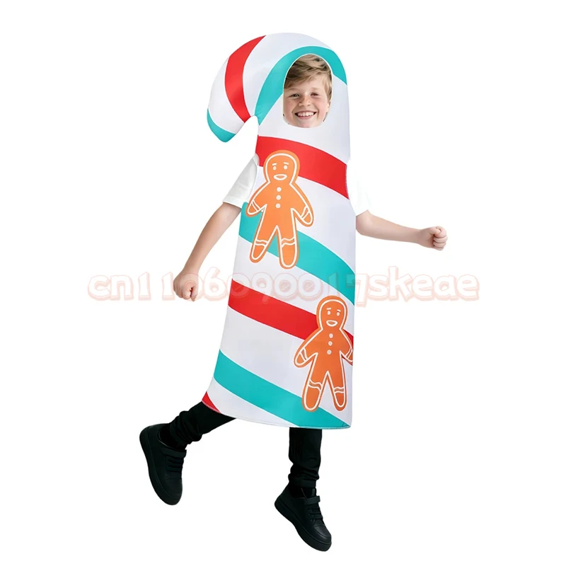 جديد عيد الميلاد الزنجبيل رجل تأثيري حلي الأطفال قصب الحلوى مرحلة الأداء موحدة كرنفال ملابس للحفلات الزي #4