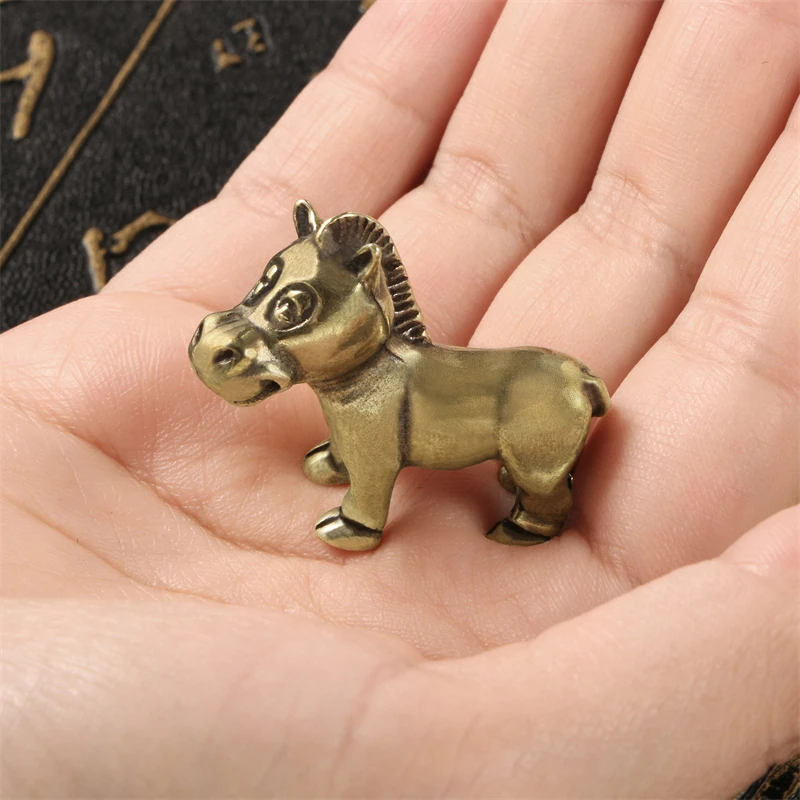 Vintage Farm Animals Cute Pony Miniature Figurines Cartoon Home Decor Zodiac Horse Small Ornament Vintage Tea Pets Crafts image 3