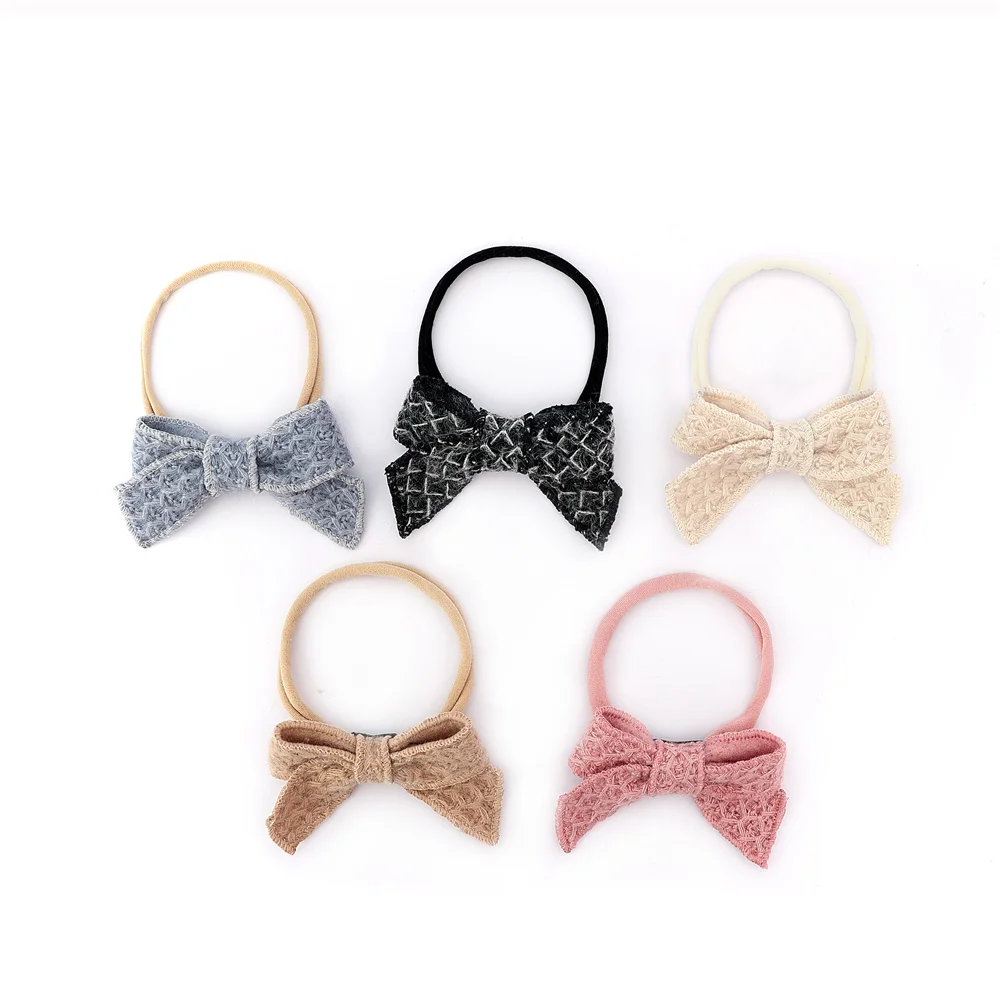 A1 New winter velvett  bow elegant headband fashion children hairband hair accessories baby clip OEM freshhairband