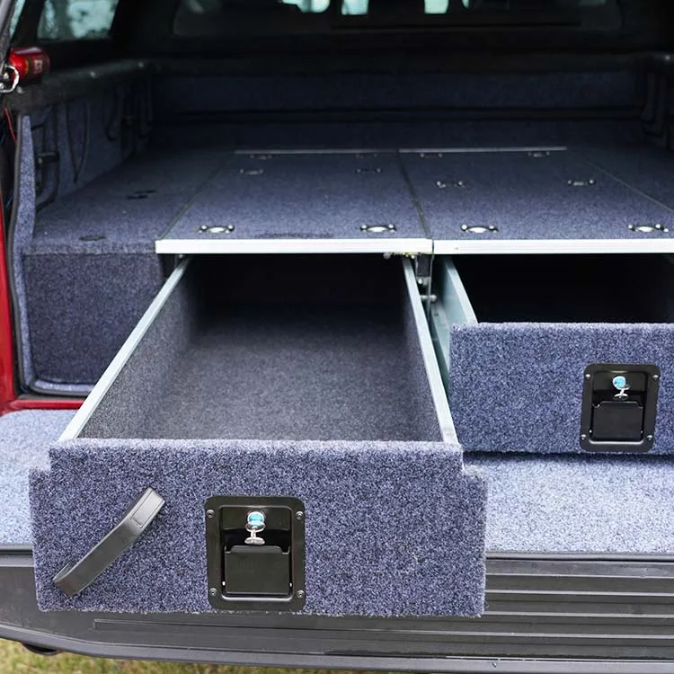 

Factory OEM Truck Accessories Galvanized Plate Drawers Sliding Black Storage Drawer System Drawer 4x4 System