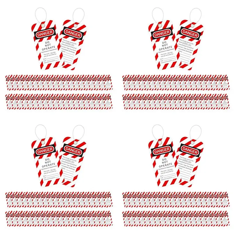

Метки ABBO-Lockout Tagout, 3 x 5,75 дюйма, 160 предупреждающих меток «Опасность: Не включать» с 160 стяжками, устойчивые к разрывам и воде Loto-метки