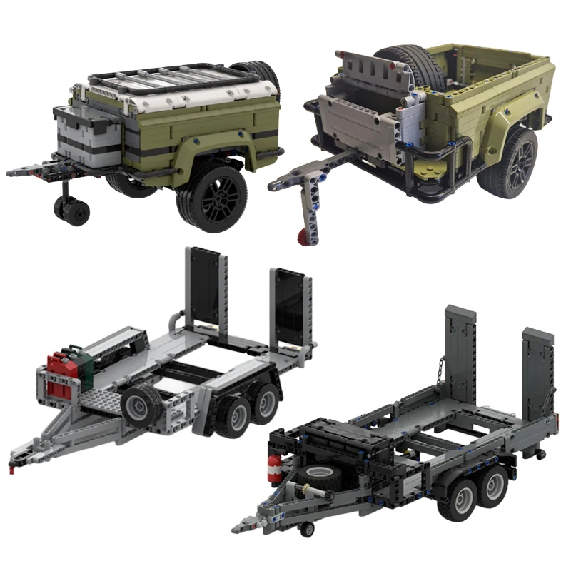 MOC Creatieve Camping Off-Road Trailer voor 42110 Modulaire Bouwstenen Model DIY Educatief Montage Bricks Speelgoed Voor Jongens Geschenken - afbeelding 2