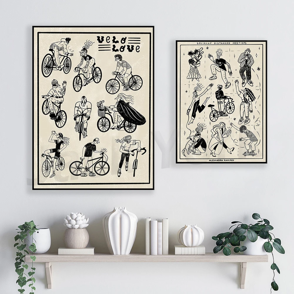 Cycling Art,Social Distance Art Print, Home Decor Wall Art, Graphic Poster, Modern Bedroom Print, Living Room Wall Art