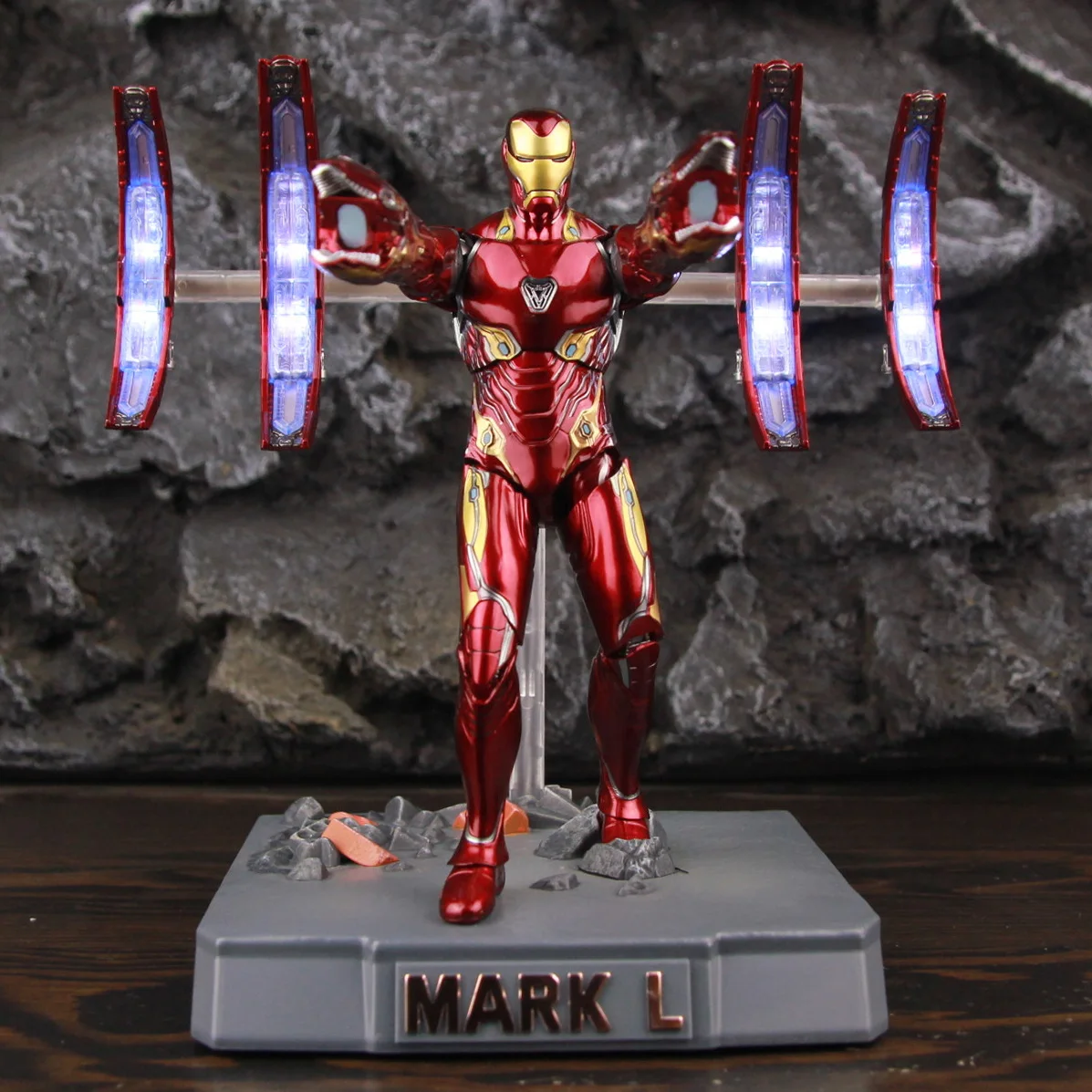 ZD Toys Deluxe Ironman Mark L 50 MK50 Nano Armor Weapons 7" Actionfigur LED-Lichtplattform Tony Stark Infinity War Modellpuppe – Detail 26
