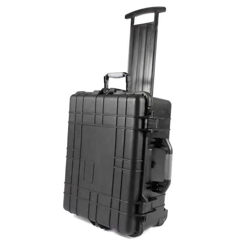Hard pp Plastic Trolley case Protective Impact Resistance Waterproof Shockproof Toolbox Safe Equipment case with Foam Wheels