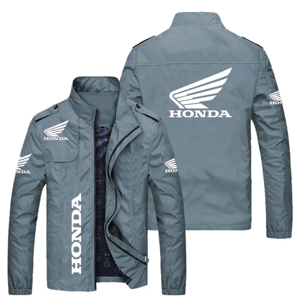 2025 New Honda Racing Suit Men's Windproof Jacket Motorcycle Jacket Zipper Long Sleeved Men's Standing Collar Racing Suit
