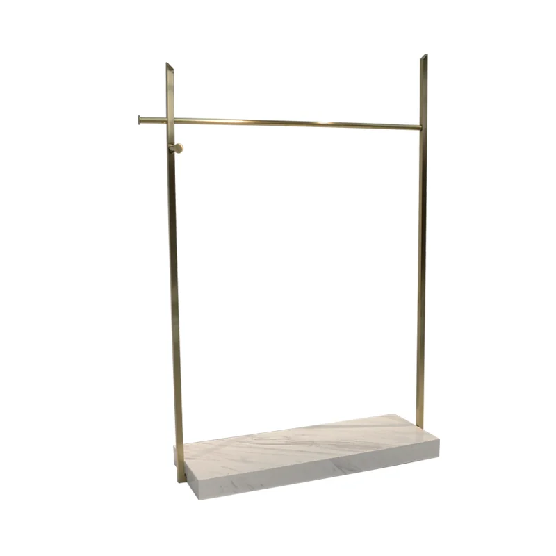 

Light luxury nano gold stainless steel floor hanger simple brushed display rack Nakajima clothing display rack