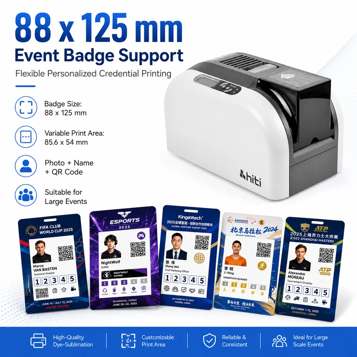 HiTi C880 Large Format Dye Sublimation Badge Printer 88*125mm For Events & Exhibitions