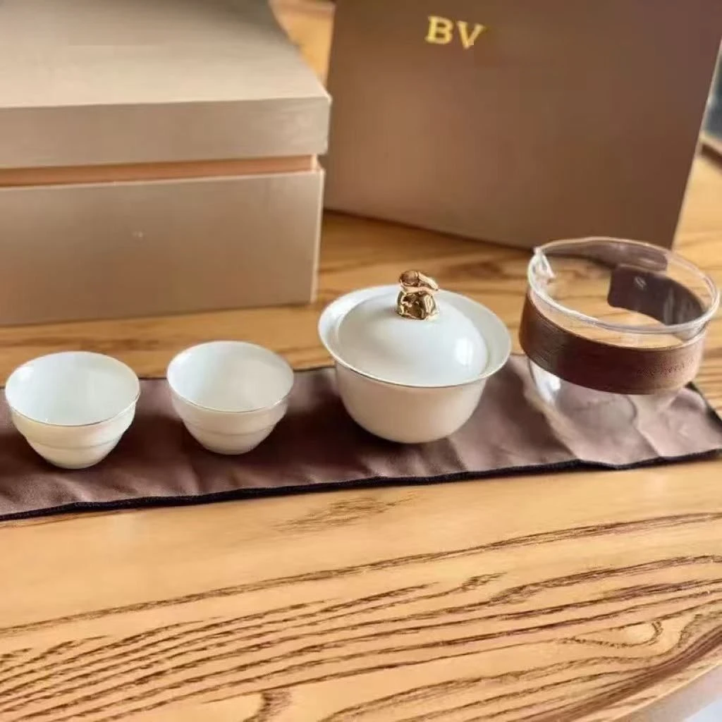 

Light Luxury Ceramic Travel Tea Set Gift Set High-end Portable Travel Tea Set