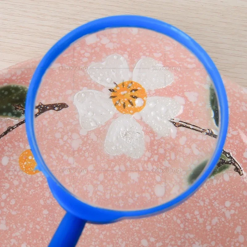 5pcs/2pcs 3X Handheld Magnifier Portable Magnifying LoupeReading Glass Lens Kids Inspection  for Reading Colorful 60mm