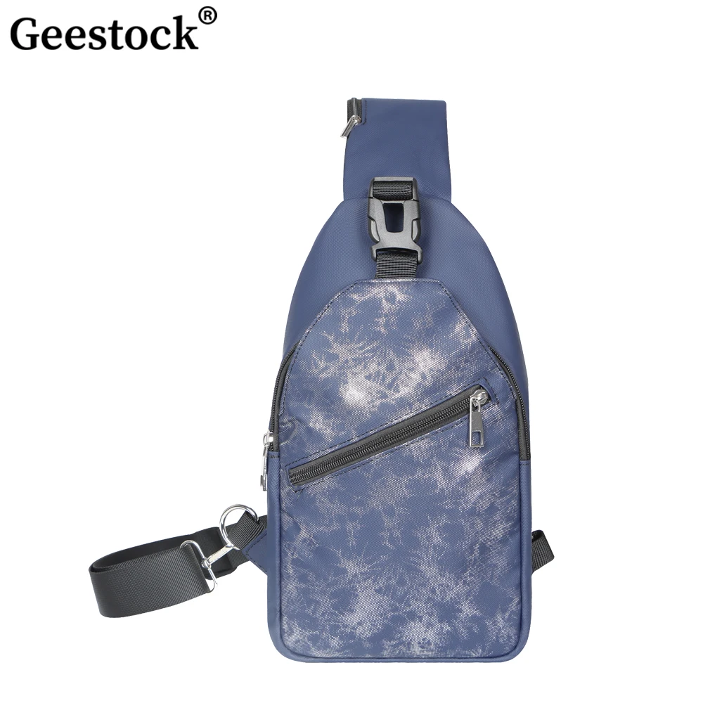 Geestock Chest Bag Men's One Shoulder Crossbody Bag Large Capacity Sling Pack Outdoor Sports Travel Fashion Small Shoulder Bag