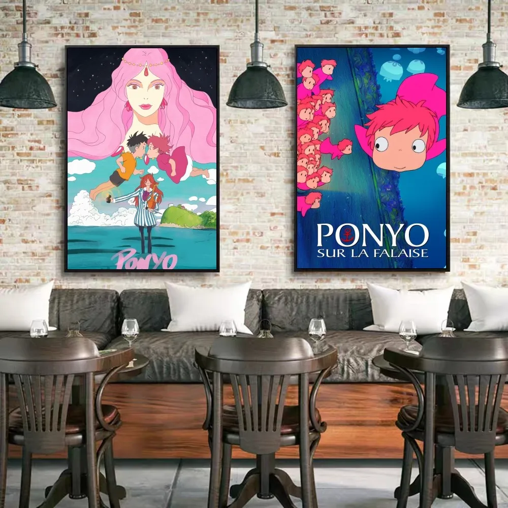 Anime P-ponyo Classic Vintage Posters Vintage Room Home Bar Cafe Decor Nordic Home Decor