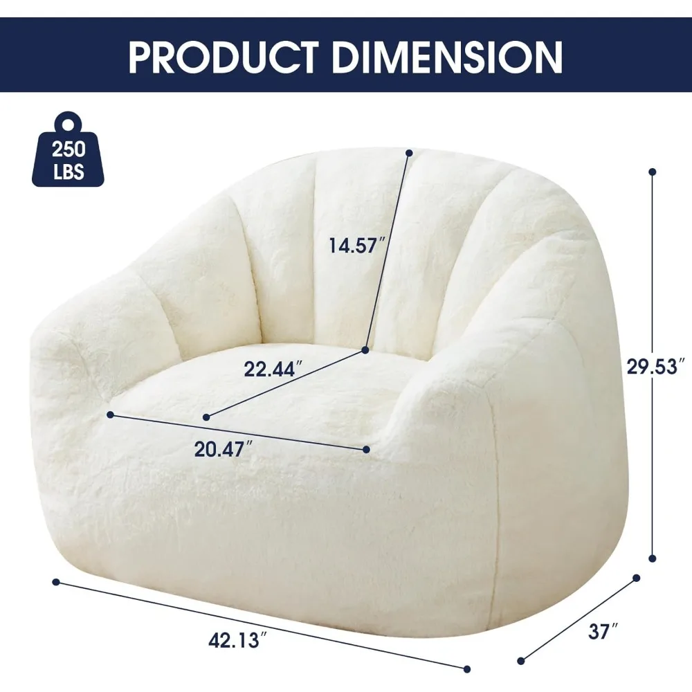 كرسي بين باج من إسفنج الذاكرة على شكل صدفة - أريكة مريحة ممتازة مع غطاء قماشي متين وخيار جلوس مريح #2