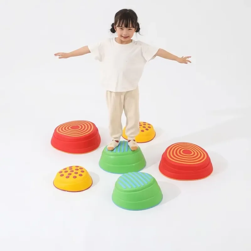 Children's rainbow frame 6-piece plastic sensory integration training equipment is suitable for early growth stone ladders