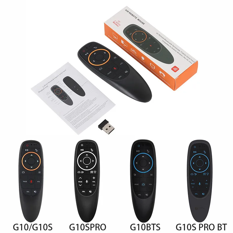 

Wireless 2.4G Backlight Air Mouse With Gyroscope Voice Smart Remote Controller For PC Phone Android TV Box G10S G10BTS G10SPRO