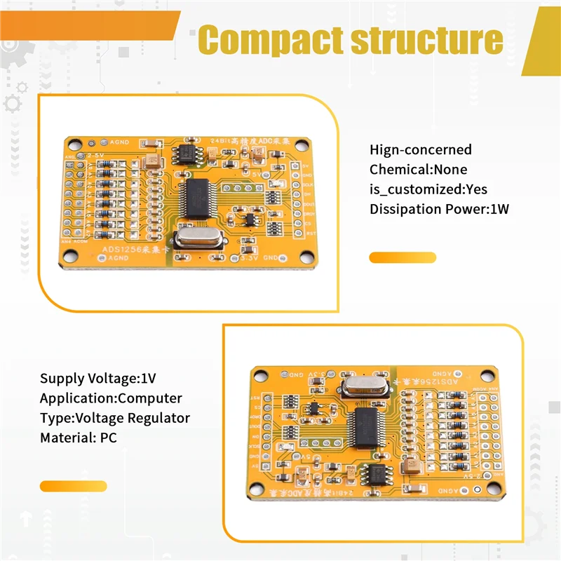 ABSQ-AD-Precision 24 Bit ADC8 Road ADS1256 Analog-To-Digital Conversion Module Adc Data Acquisition